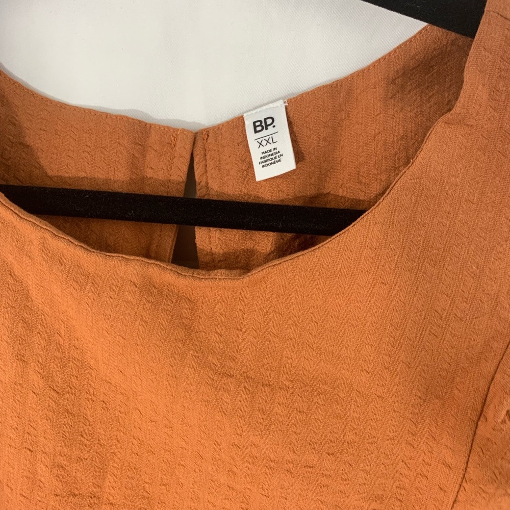 BP. Orange Seersucker Ruffle Top Size XL - Picture 4 of 5